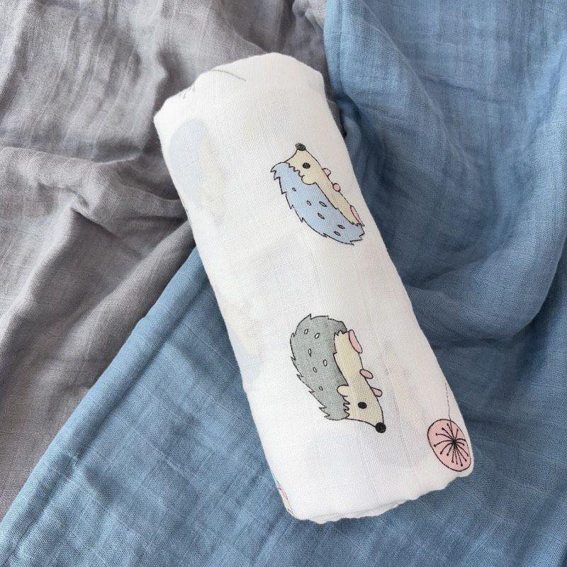 Набор органических пеленок Lovely Svi 3 шт – мягкие, дышащие, размер ХL- 110 x 115 см Ежики Киев - изображение 2