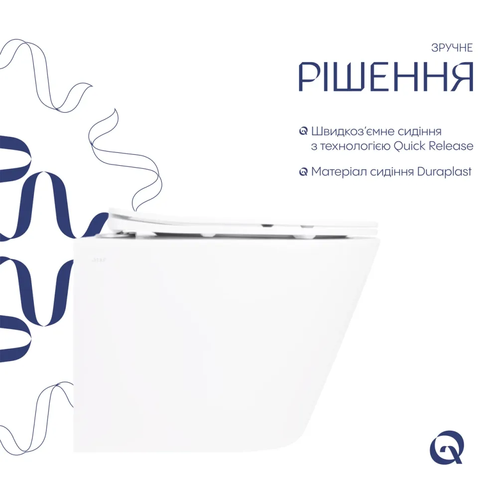 Унітаз підвісний Qtap Swan безобідковий Ultra Quiet із сидінням Soft-close QT16335179W Київ - фото 20
