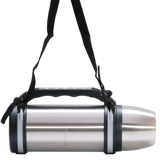 Термос 1500мл з ручкою та ремінцем нержавіюча сталь сірий KAMILLE 2091 Житомир