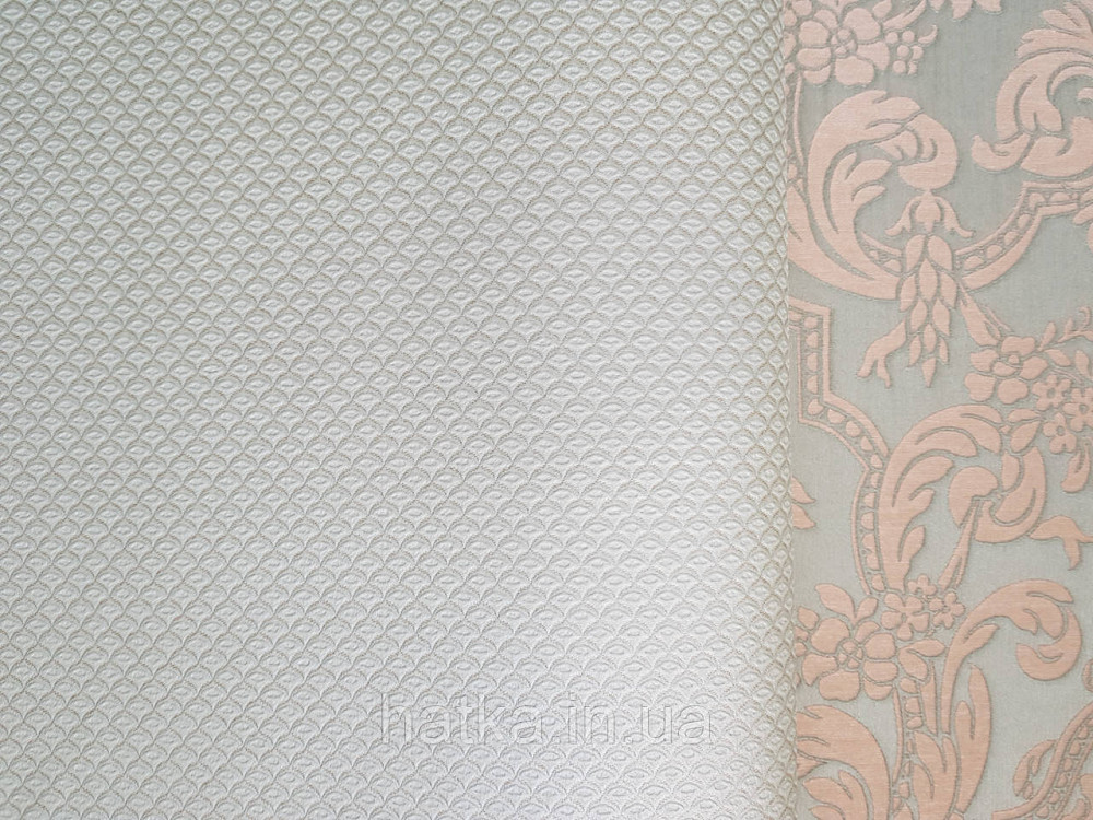 Шпалери вінілові на флізеліні Rasch Trianon Xlll 0.53х10 класика під тканину смуги фігури смарагдові зелені Київ - фото 2