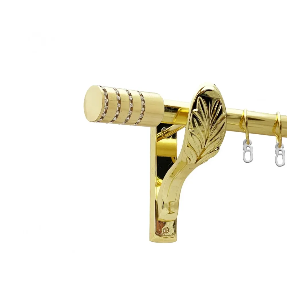 Карниз Orvit Барамелла металевий однорядний ретро гладка труба кільце металеве Золото 25 мм 300 см (00-00021706) Львів - фото 1