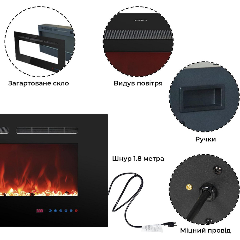 Електрокамін Royal Galaxy 36 RS LED з обігрівом та декоративним ефектом полум’я Київ - фото 15