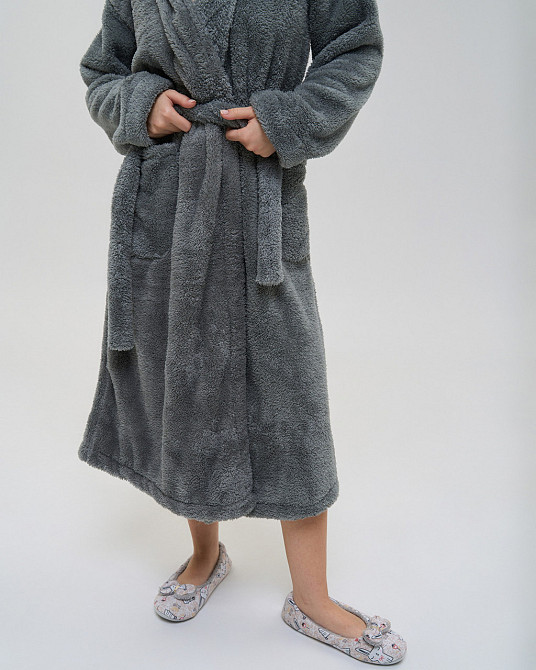 Теплий однотонний жіночий халат Nicoletta Queen — Велюрсофт 94118 XL Київ - фото 5