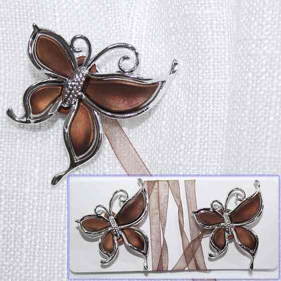 Магніти для штор і гардин (135м) Карнер набір 2 шт Коричневий з сріблястим (81-046) Київ