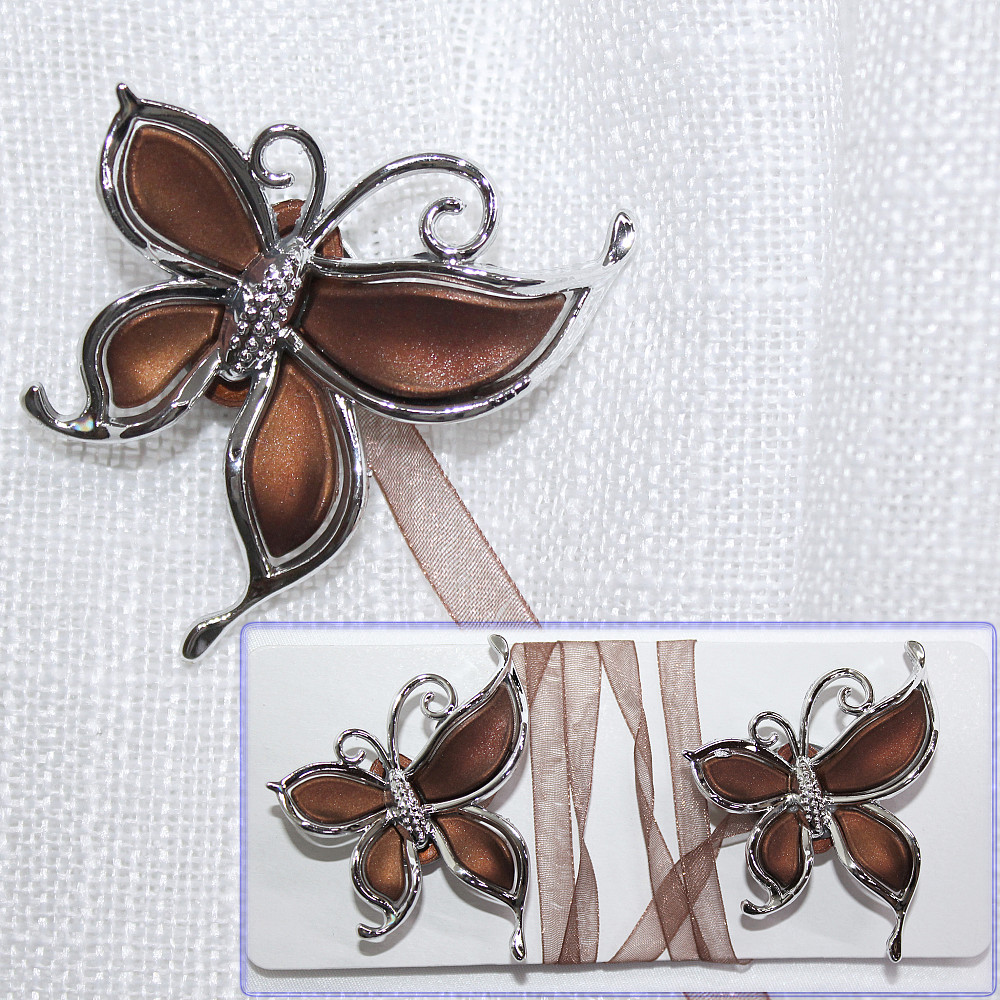 Магніти для штор і гардин (135м) Карнер набір 2 шт Коричневий з сріблястим (81-046) Київ - фото 1