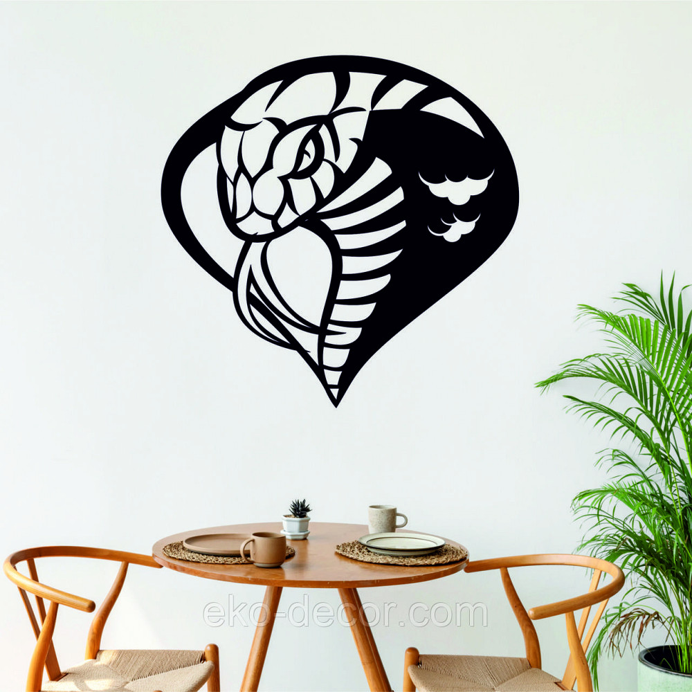 Декоративное настенное Панно «Кобра», Декор на стену 90*90 см, Черный Киев - изображение 1