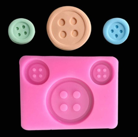 Молд силиконовый пуговицы 58 на 78 мм розовый Киев - изображение 3