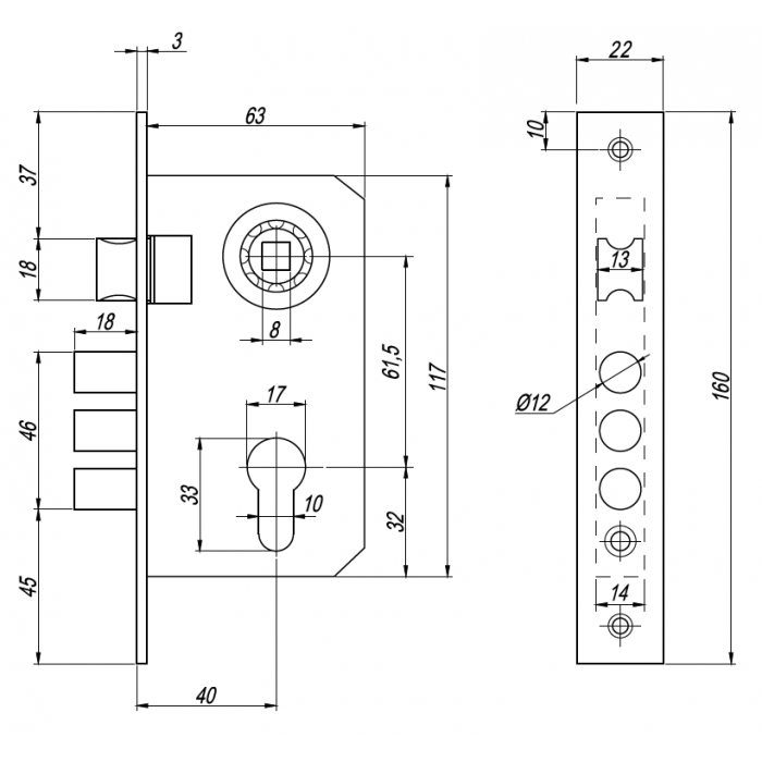 Замок врізний APECS 1000-G Харків - фото 2