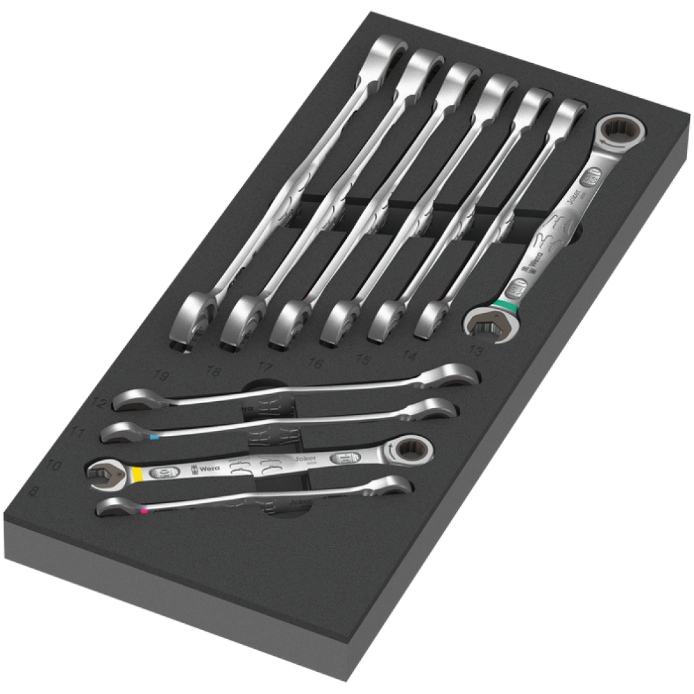 Набор ключей комбинированных Wera с трещоткой 8-19мм 11шт, в ложементе, Joker 6000 (05150120001) Одесса - изображение 1