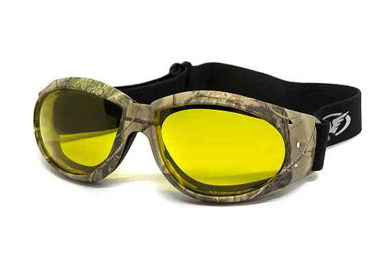 Окуляри захисні з ущільнювачем Global Vision Eliminator Camo Forest (yellow), жовті в камуфльованій оправі Запоріжжя