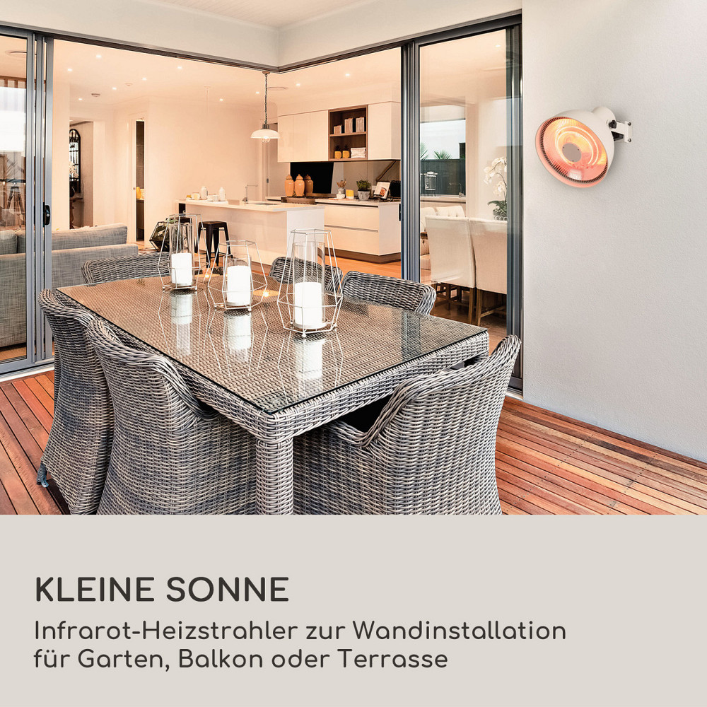 Настінний інфрачервоний нагрівач для патио Heatbell IPX4 800/1200/2000 Вт на відкритому повітрі білий Рівне - фото 3