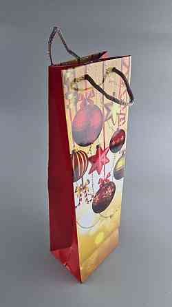 Пакет новорічний паперовий під пляшки-025 (12 шт.) Харків