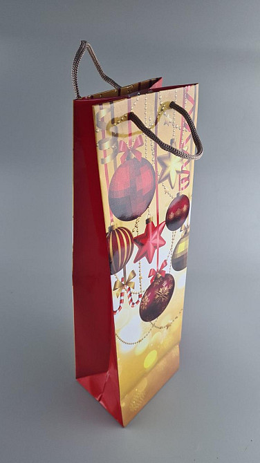 Пакет новогодний  бумажный под  бутылки-025 (12 шт) Харьков - изображение 3