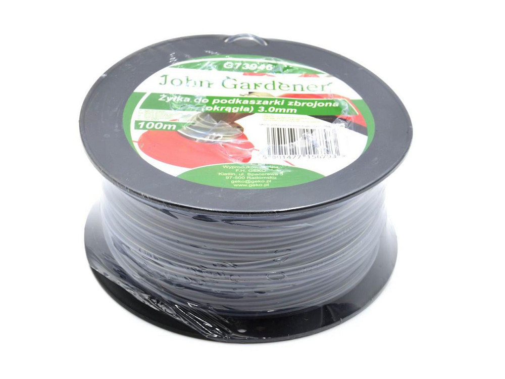 Жилка косарки "JohnGardener" армована кругла 100 м діаметр 3,0мм Стрый - изображение 1