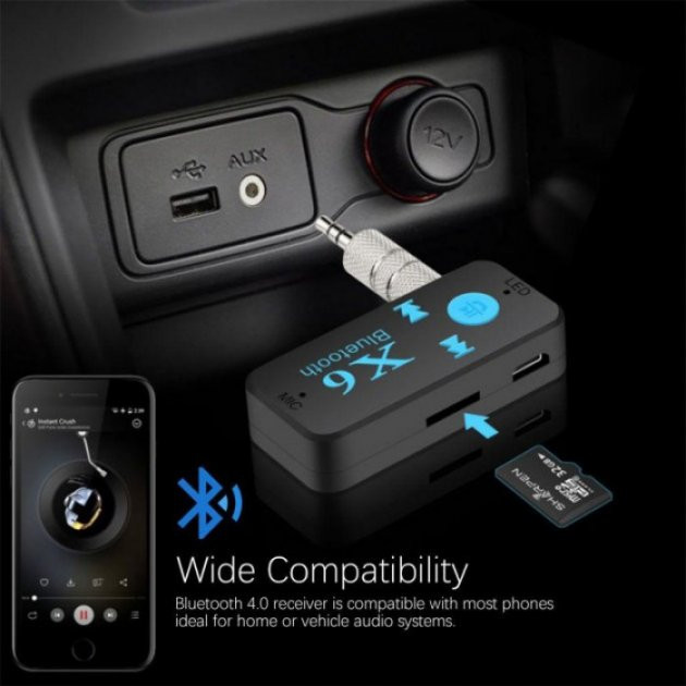 Трансмиттер для музыки в машину BT-X6, Автомобильный модуль блютуз, Трансмиттер в прикуриватель OD-96 Львов - изображение 8