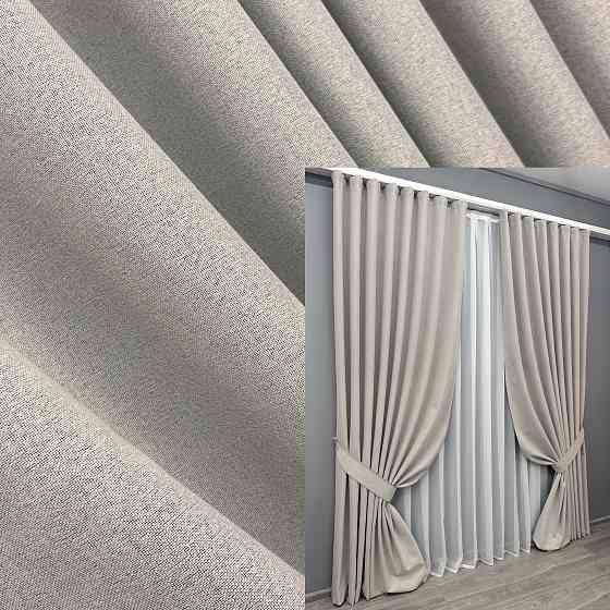 Комплект готових штор VR-Textil Блекаут двосторонній ASHEN NIGHT № 1842ш Попелястий 200х270 см 2 шт (32-205) Київ