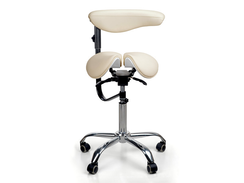 Стул-седло для мастера 8016-2, со спинкой, раздельное сиденье, 3 регулировки Бежевый Киев - изображение 3