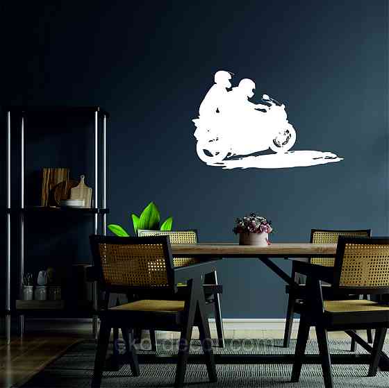 Декоративное настенное Панно «Мотоцыкл с коляской» Декор на стену 50*32 см, Белый Киев