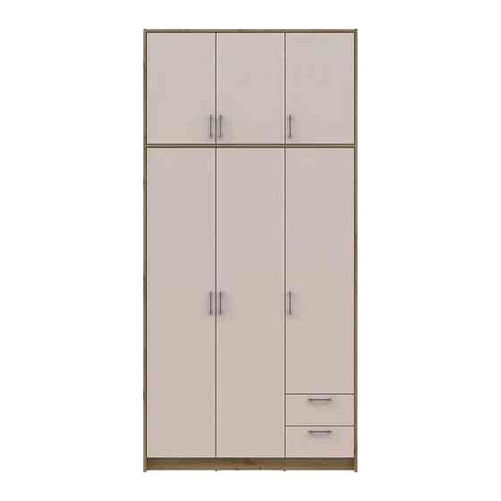 Шафа для одягу Doros Ронді з високою антресоллю Дуб Артизан/Кашемір 3 ДСП 121х52х260 (DRS-011874) Львів