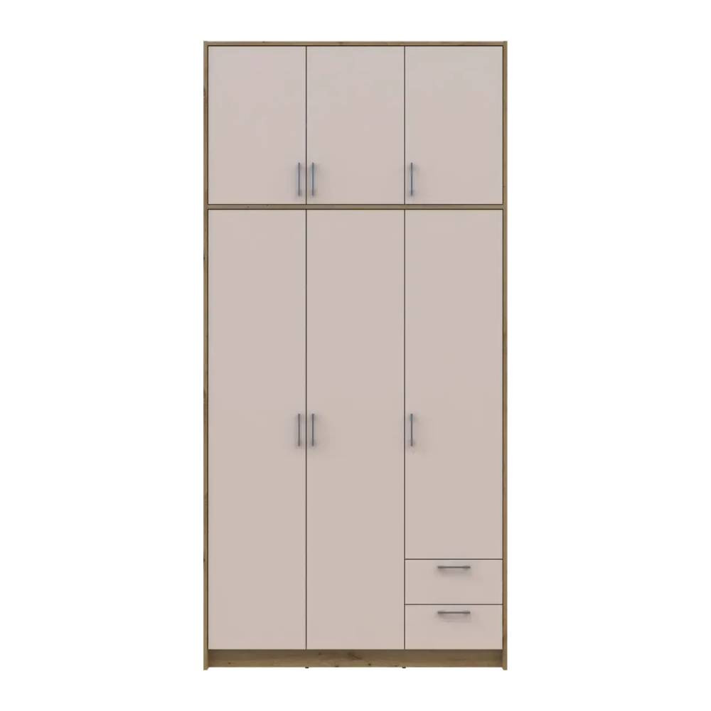 Шафа для одягу Doros Ронді з високою антресоллю Дуб Артизан/Кашемір 3 ДСП 121х52х260 (DRS-011874) Львів - фото 5