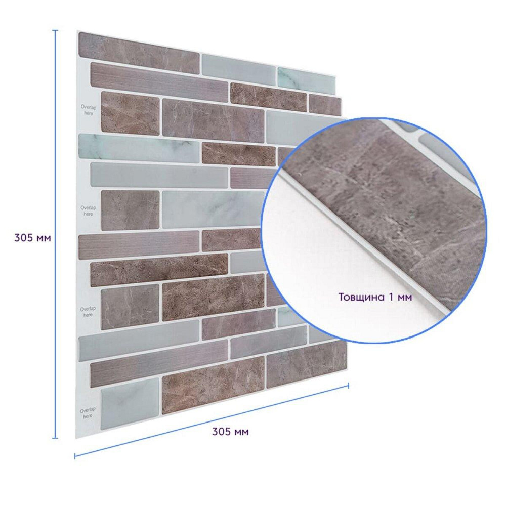 Самоклеюча поліуретанова плитка 30х30 см Київ - фото 3