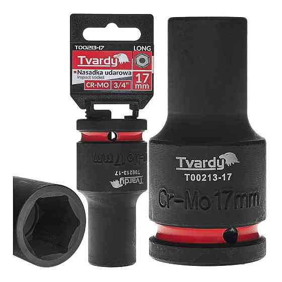 Головка ударна "Tvardy" з хром-молібденової сталі (Cr-Mo)  3/4"  6-гранна довга 17 мм Київ