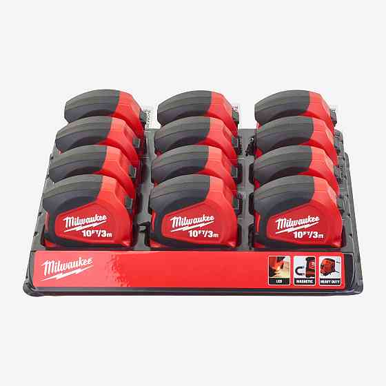 Рулетка метрична MILWAUKEE з LED підсвіткою, 3м, (12мм) Одеса