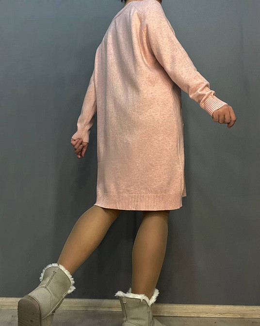 Платье женское LES ETOILES CLAIRES 8198 свитер оверсайз с карманами средняя длина one size, розовый, one size Киев - изображение 3