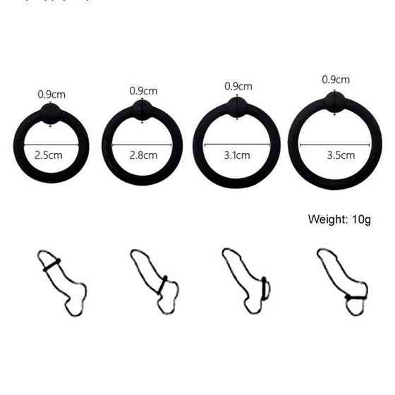 Набір ерекційних кілець (4 шт) - Чорний Вінниця