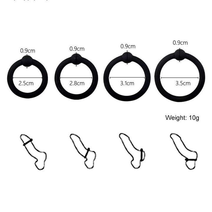 Набор эрекционных колец (4 шт) - Черный Винница - изображение 4