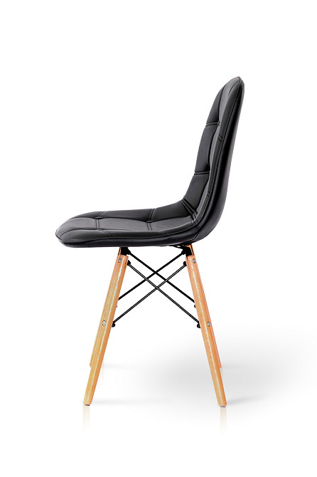 Стілець ДЖАСТІН, шкірзам чорний Київ - фото 5