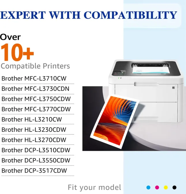 Упаковка из 5 шт. ColorKing TN-243cmyk TN-247 ТОНЕР совместимый BROTHER TN-247 MFC-L3750 DCP-L3510 HL-L3210CDW Днепр - изображение 7