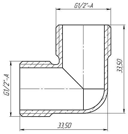 Кут 1/2| Н латунний LL332S OPTIMUM Київ