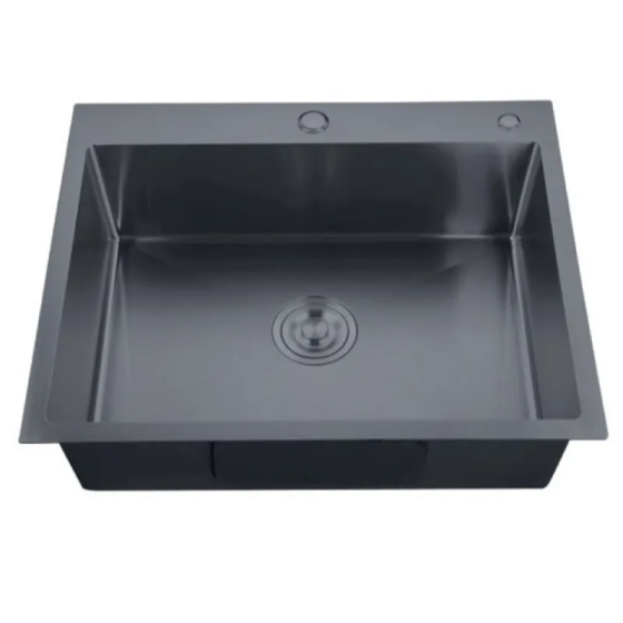 Кухонна мийка Zerix ZH5843-215 Nano-Black з нержавіючої сталі (3.0/0.8) MX1584 Харків