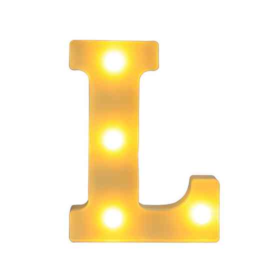 Объемная буква L led маленькая 16 на 12 см белый Киев