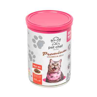 Вологий корм для кішок Pet Chef М'ясний мікс 415 г (4820255193571) Вінниця