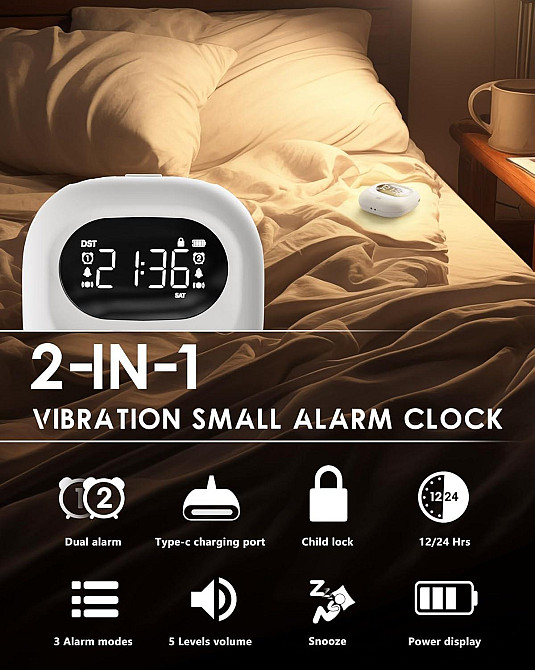 Вібраційний будильник Roxicosly CR1027 Луцьк - фото 3