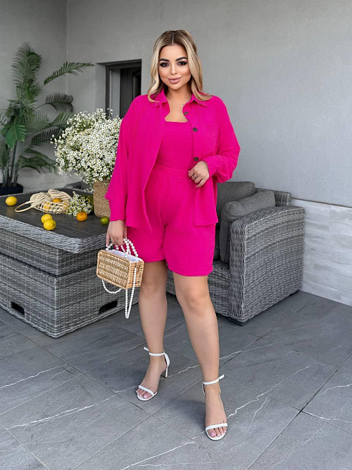 Женский базовый прогулочный летний костюм американский креп. Малина, 42/44 Одесса - изображение 5