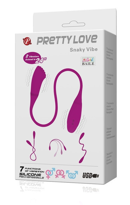 Гибкий двусторонний вибратор PRETTY LOVE - Snaky Vibe, BI-014327-2 Sex Aura Киев - изображение 8