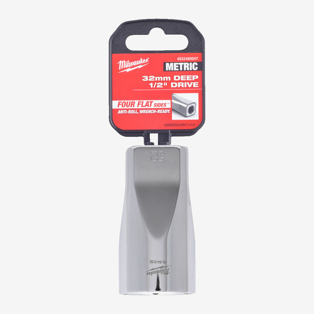 Головка хромированная метрическая удлиненная 1/2'' MILWAUKEE, 32мм Одеса - фото 2