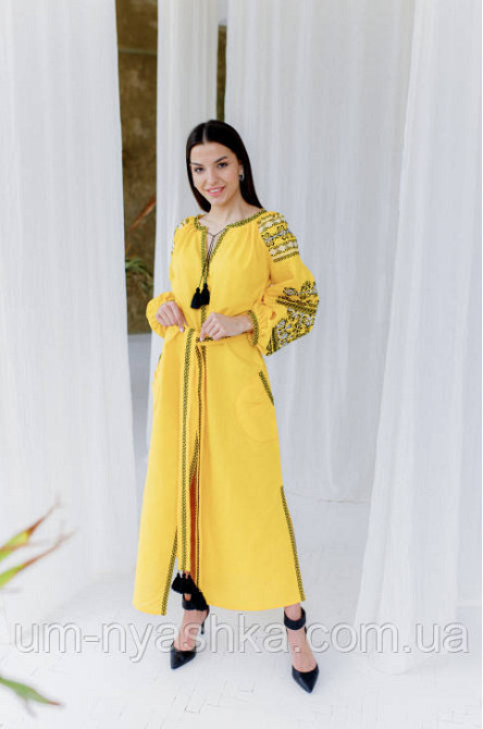 Жіноча лляна вишита сукня Злата Кривий Ріг - фото 3