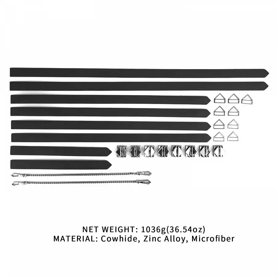 Набір із 8 ременів для зв'язування LOCKINK 8-Bondage-Straps Restraint Set - Black Львів - фото 8