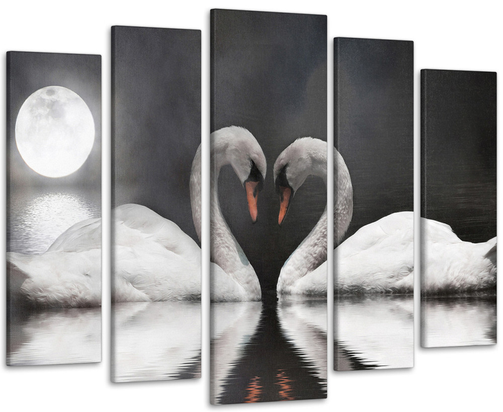 Модульна картина Лебеді Місяць Art-120_5 Київ - фото 1