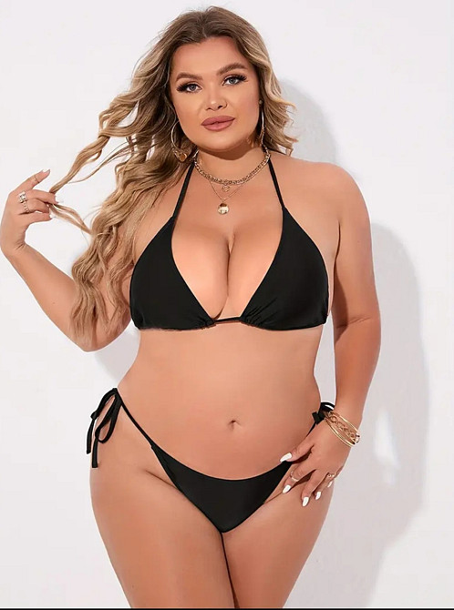 Купальник шторки батал раздельный черный Киев - изображение 1