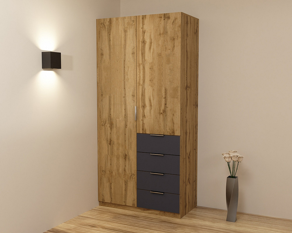 Шкаф Кристалл 1, Дуб Аппалачи/Антрацит, 1000х520х2100 Львов - изображение 2