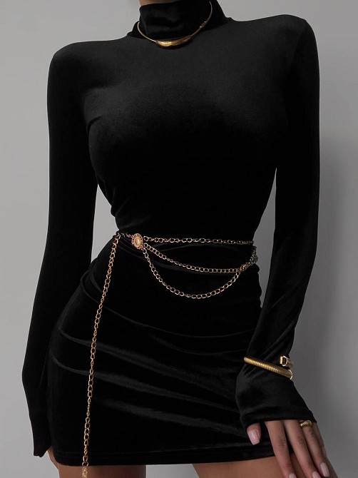 Жіноча стильна приваблива мініплаття з королівського оксамиту 46/48 Одеса - фото 2