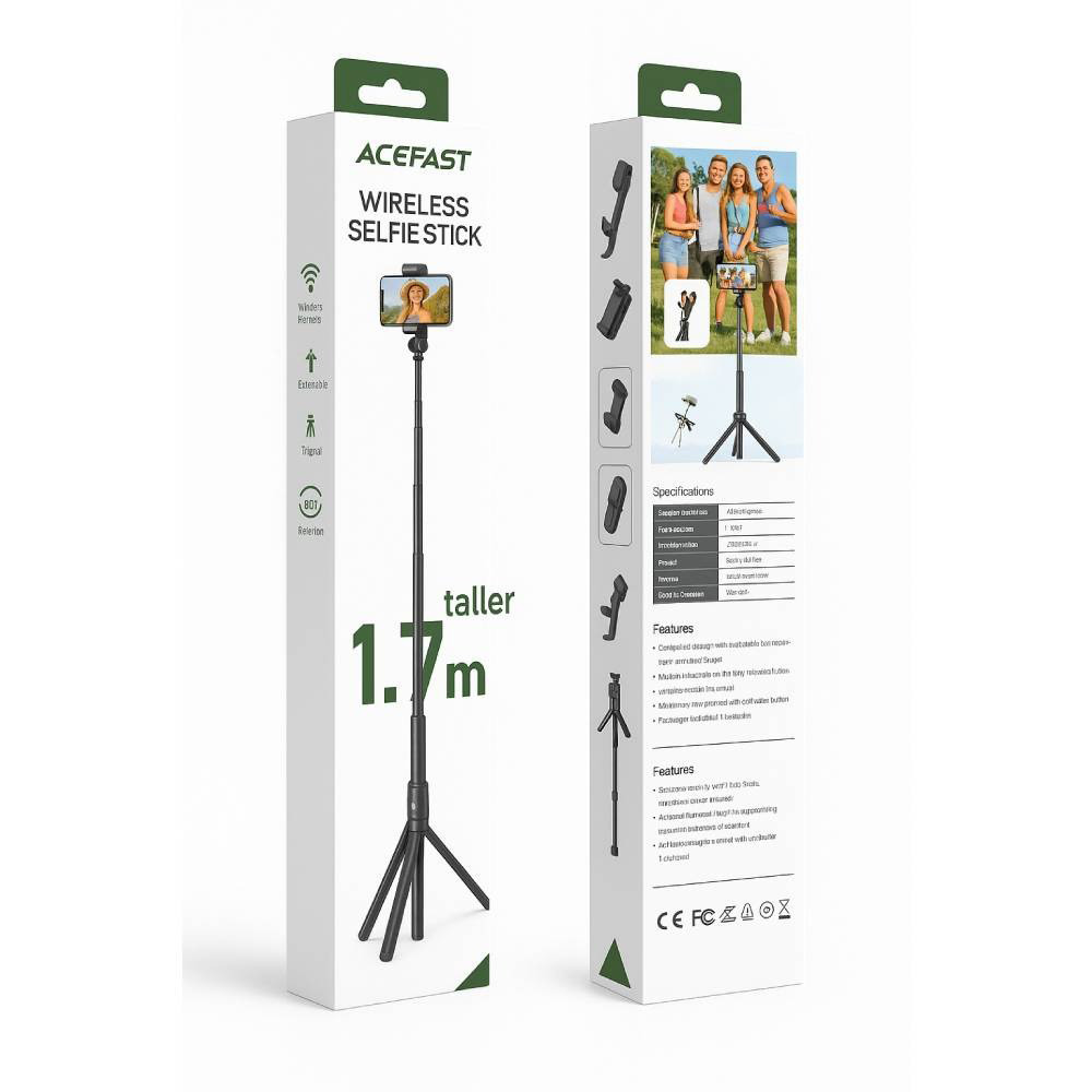 Штатив ACEFAST E31 selfie stick with automatic tripod Black Київ - фото 2