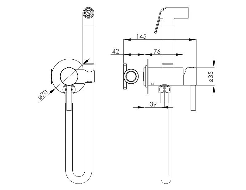 Гигиенический набор скрытого монтажа VOLLE SISTEMA H35 cepillado bronce 1590.160321 бронза/сатин Киев - изображение 5