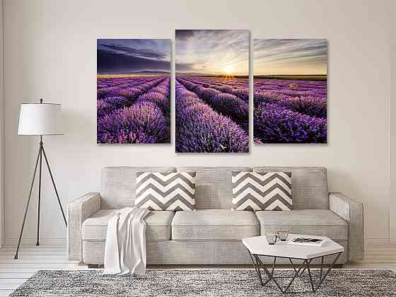 Модульная картина в гостиную / спальню Лавандове Поле  Art-634_3 Киев