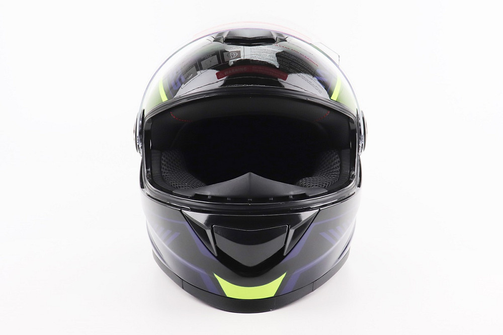 Шолом інтеграл, закритий BLD-М65 S (55-56см), ЧОРНИЙ/НЕОНОВО-ЖОВТО-СИНІЙ Киев - изображение 5